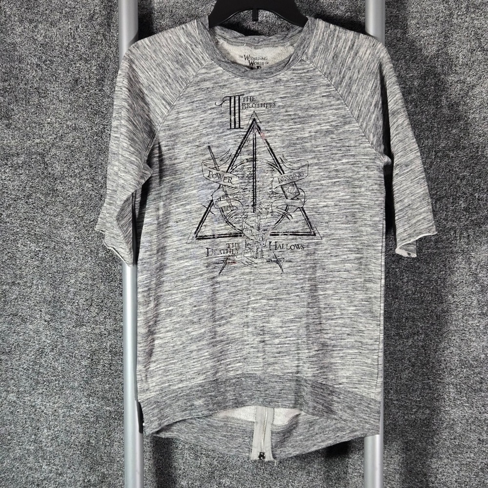 Universal Studios Harry Potter Deathly Hallows Gray Space Dye Sweatshirt XS